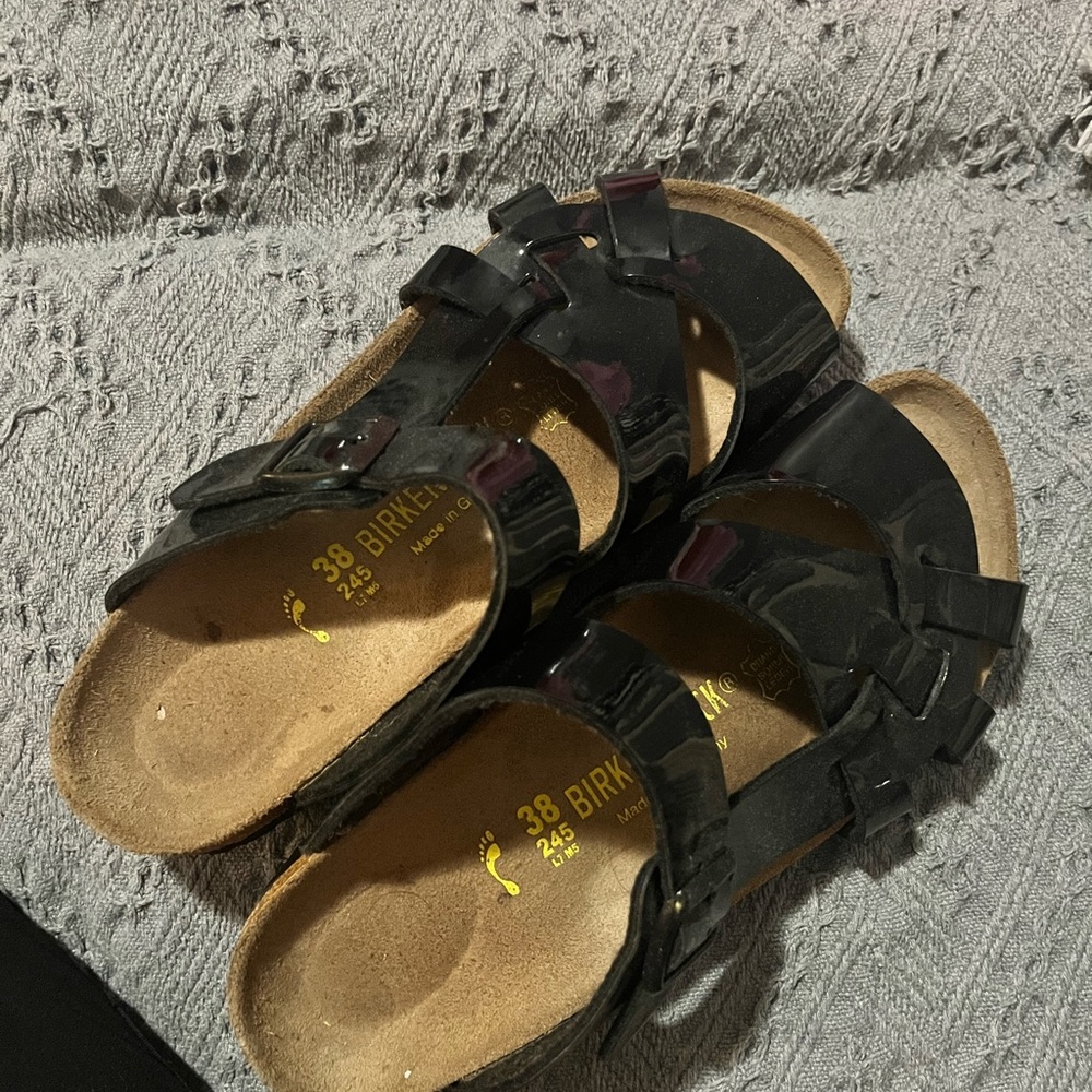 Birkenstock Black Sandals with Two-Strap Design